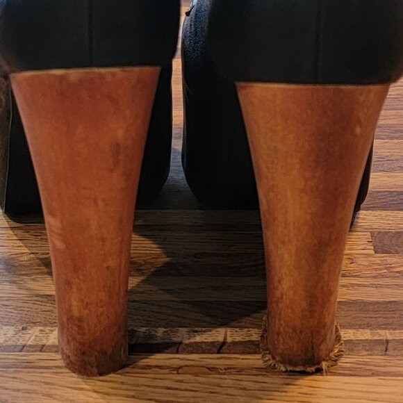 Jeffrey Campbell Lita Handmade Havana Last Black Leather Platform Bootie - Picture 14 of 15